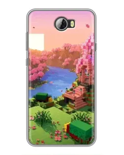 Чехол для Huawei Y5II с картинкой «Розовое дерево Minecraft»