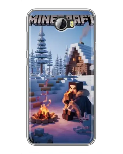 Чехол для Huawei Y5II с картинкой «Зимний Minecraft»
