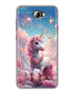 Чехол для Huawei Y5II с картинкой «Единорог среди облаков»