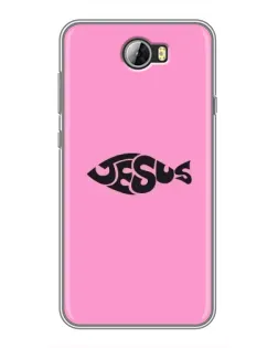 Чехол для Huawei Y5II с картинкой «Розовый символ  Jesus»