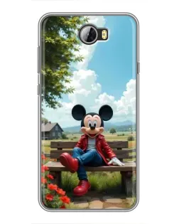 Чехол для Huawei Y5II с картинкой «Микки на скамейке»