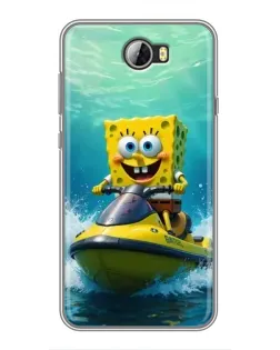 Чохол для Huawei Y5II з картинкою «Спанч Боб на гідроциклі»