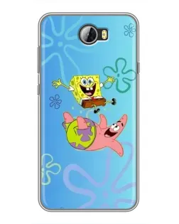 Чехол для Huawei Y5II с картинкой «Спанч Боб и Патрик»