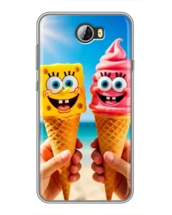 Чехол для Huawei Y5II с картинкой «Спанч Боб мороженое»