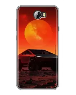 Чехол для Huawei Y5II с картинкой «Cybertruck на Марсе»