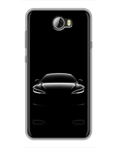 Чехол для Huawei Y5II с картинкой «Силуэт Tesla Night»