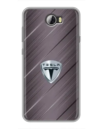 Чехол для Huawei Y5II с картинкой «Металлическая текстура Tesla»