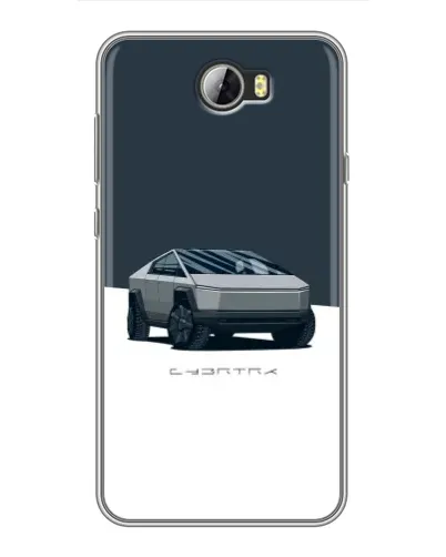 Чехол для Huawei Y5II с картинкой «Серебристый Cybertruck Tesla»