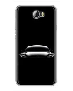 Чехол для Huawei Y5II с картинкой «Фары Tesla Night»