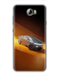 Чехол для Huawei Y5II с картинкой «Cybertruck в пустыне»