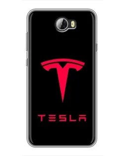 Чехол для Huawei Y5II с картинкой «Tesla Red Logo»