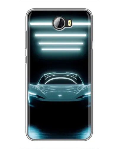 Чехол для Huawei Y5II с картинкой «Tesla в неоне»