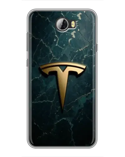 Чехол для Huawei Y5II с картинкой «Мраморная Tesla Gold»