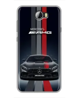 Чехол для Huawei Y5II с картинкой «Mercedes — белый карбон»