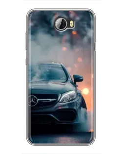Чехол для Huawei Y5II с картинкой «Mercedes — ночной город»