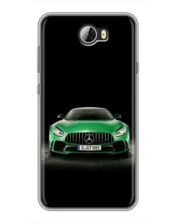 Чехол для Huawei Y5II с картинкой «Mercedes — неоновый лого»