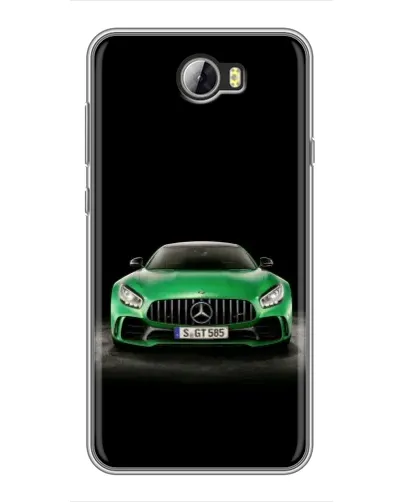 Чехол для Huawei Y5II с картинкой «Mercedes — неоновый лого»