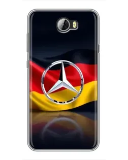 Чехол для Huawei Y5II с картинкой «Mercedes — флаг Германии»