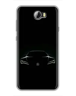Чехол для Huawei Y5II с картинкой «Mercedes — силуэт авто»