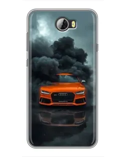 Чехол для Huawei Y5II с картинкой «Audi в облаках дыма»