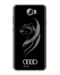 Чехол для Huawei Y5II с картинкой «Графика — пантера и Audi»