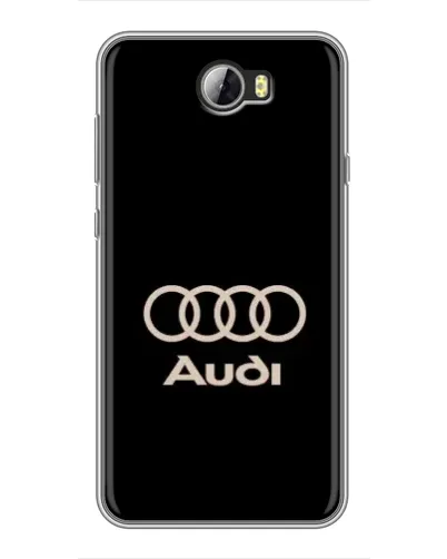 Чехол для Huawei Y5II с картинкой «Audi — золотой логотип»