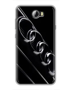 Чехол для Huawei Y5II с картинкой «Audi — абстрактные кольца»