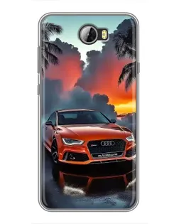 Чехол для Huawei Y5II с картинкой «Audi — закат»