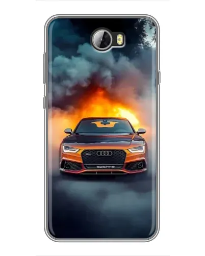 Чехол для Huawei Y5II с картинкой «Audi в огненном дыму»