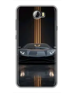 Чехол для Huawei Y5II с картинкой «Lamborghini золотые линии»