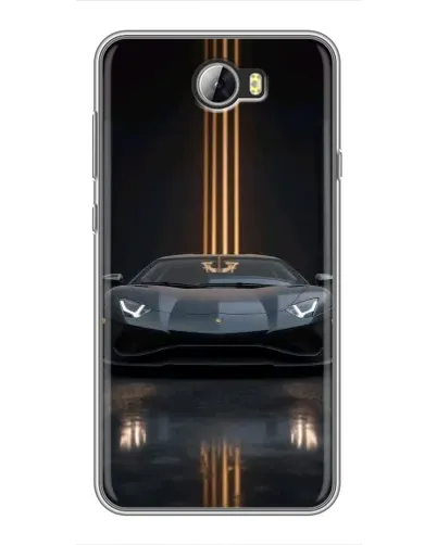 Чехол для Huawei Y5II с картинкой «Lamborghini золотые линии»