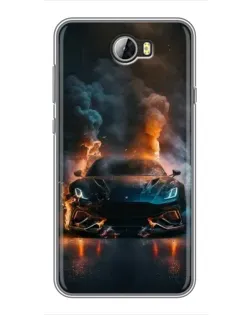 Чехол для Huawei Y5II с картинкой «Lamborghini дымная эстетика»