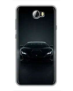 Чехол для Huawei Y5II с картинкой «Черный Lamborghini Aventador»