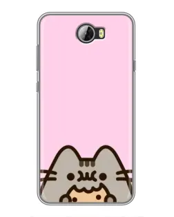 Чохол для Huawei Y5II з картинкою «Pusheen та печиво»