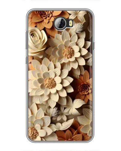 Чехол для Huawei Y5II с картинкой «Бежевый флористический декор»
