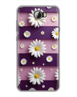 Чехол для Huawei Y5II с картинкой «Ромашки на фиолетовом»