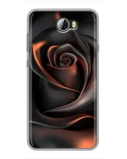 Чехол для Huawei Y5II с картинкой «Шелковая черная роза»