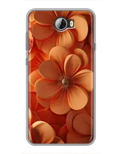 Чехол для Huawei Y5II с картинкой «Оранжевый макро цветок»