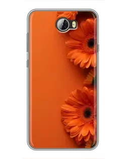 Чехол для Huawei Y5II с картинкой «Оранжевые герберы»
