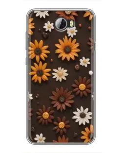 Чехол для Huawei Y5II с картинкой «Узор из маленьких подсолнухов»