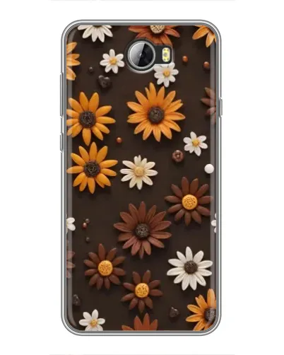 Чехол для Huawei Y5II с картинкой «Узор из маленьких подсолнухов»
