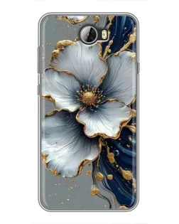 Чехол для Huawei Y5II с картинкой «Белый цветок и золотой флюид»