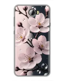 Чехол для Huawei Y5II с картинкой «Нежная сакура и капли»
