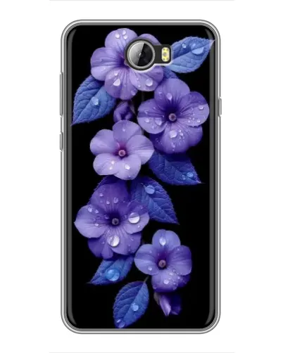 Чехол для Huawei Y5II с картинкой «Фиолетовые цветы с росою»