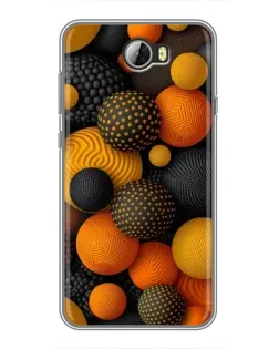 Чехол для Huawei Y5II с картинкой «Объемные оранжевые сферы»