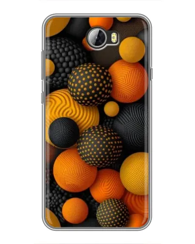 Чехол для Huawei Y5II с картинкой «Объемные оранжевые сферы»
