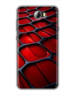 Чехол для Huawei Y5II с картинкой «Красная глянцевая сетка»