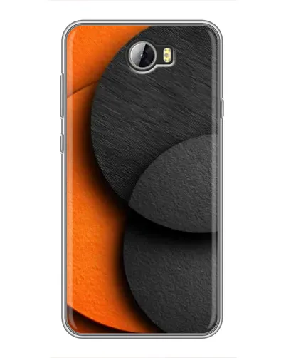 Чехол для Huawei Y5II с картинкой «Геометрия оранжевых кругов»