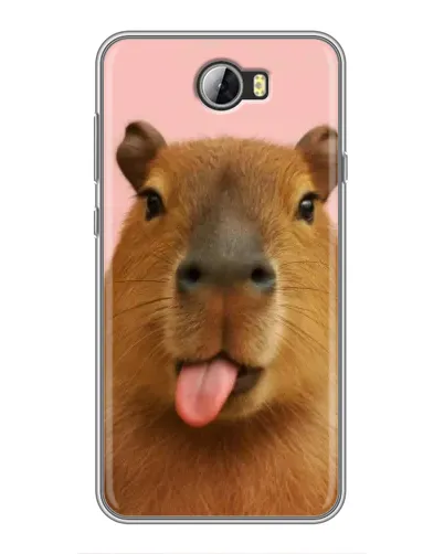 Чехол для Huawei Y5II с картинкой «Капибара с языком»