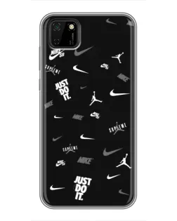 Чохол для Huawei Y5p з картинкою «Nike Black Pattern»